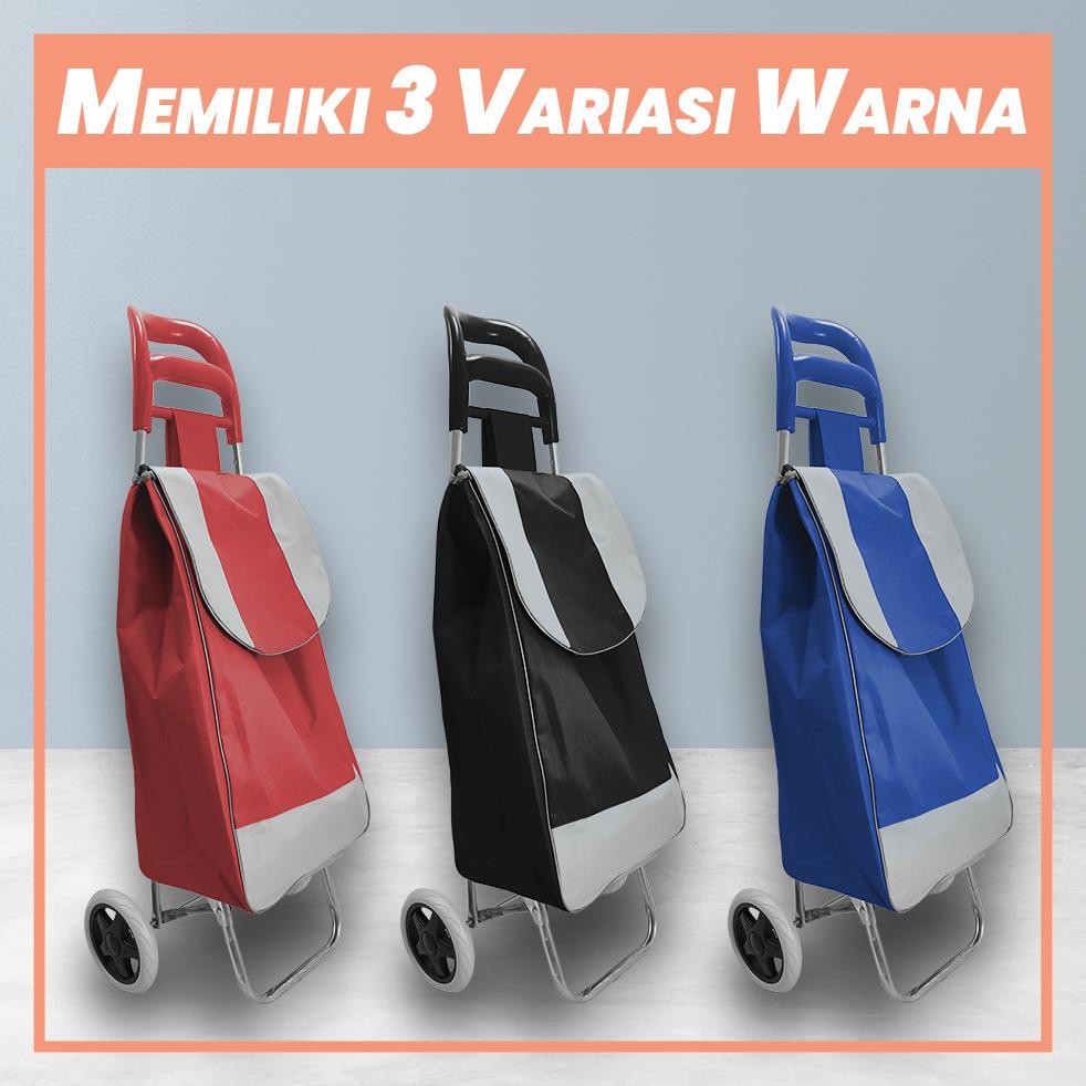 Troli Belanja lipat Keranjang Supermarket Tas Troli Belanja Trolley Roda