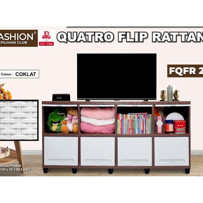 Terjangkau Pilihan Club - Fashion Quattro - Rak Plastik Susun Tv - Lemari Plastik Pakaian - Kabinet 