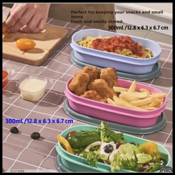 Terlaris Tempat makan Tupperware Slim Oval keeper @300ml 1 pc Best Seller