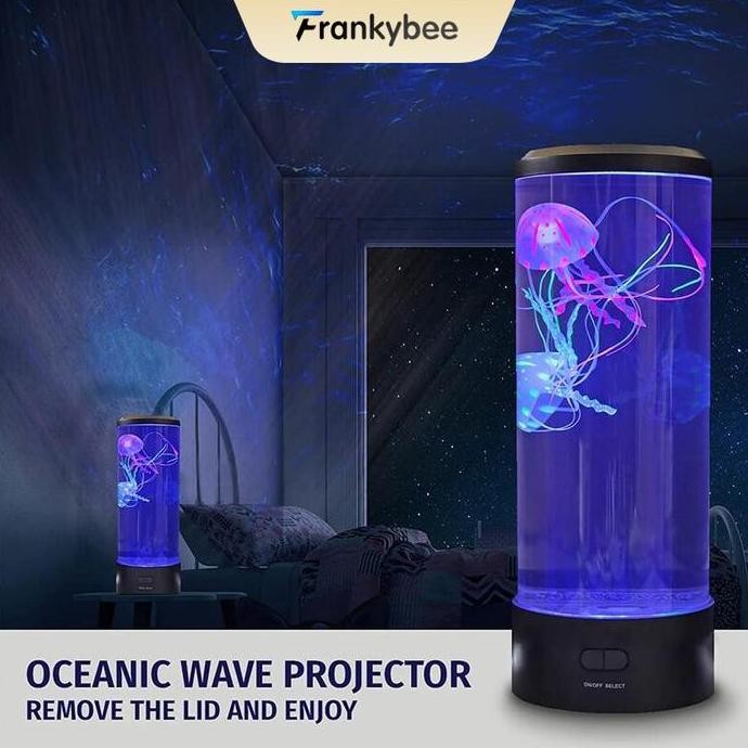 Frankybee Lampu Tidur Jellyfish Lamp Lampu Warna Warni Lampu Ubur Ubur Listrik Lampu Lava Akuarium B