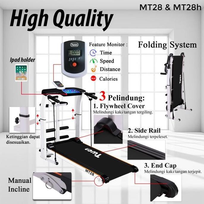 TREADMILL MANUAL ALAT FITNESS MULTIFUNGSI TWEN 5 IN 1 TWEN MT21 MT28