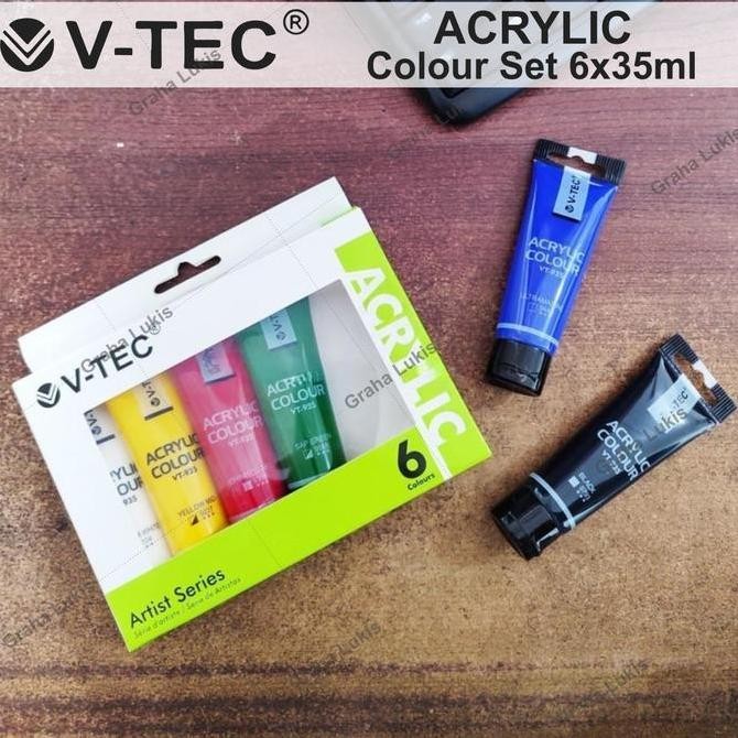 

ready !!! V-TEC Acrylic Artist Series / Cat Akrilik Set 6 x 35ml