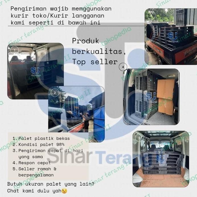 

ready !!! Palet Plastik Bekas 130x110x15 cm Palet Plastik Second Model Kuping