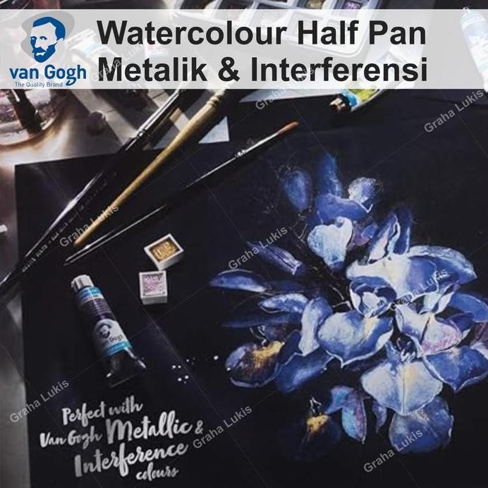 

ready !!! Van Gogh Watercolour Half Pan Metallic & Interference Colour