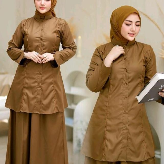 Stelan Rok Kerja Pemda Stelan Gamis Kerja ASN Bahan Toyobo Premium  Muslim Wanita Baju Setelan Syari