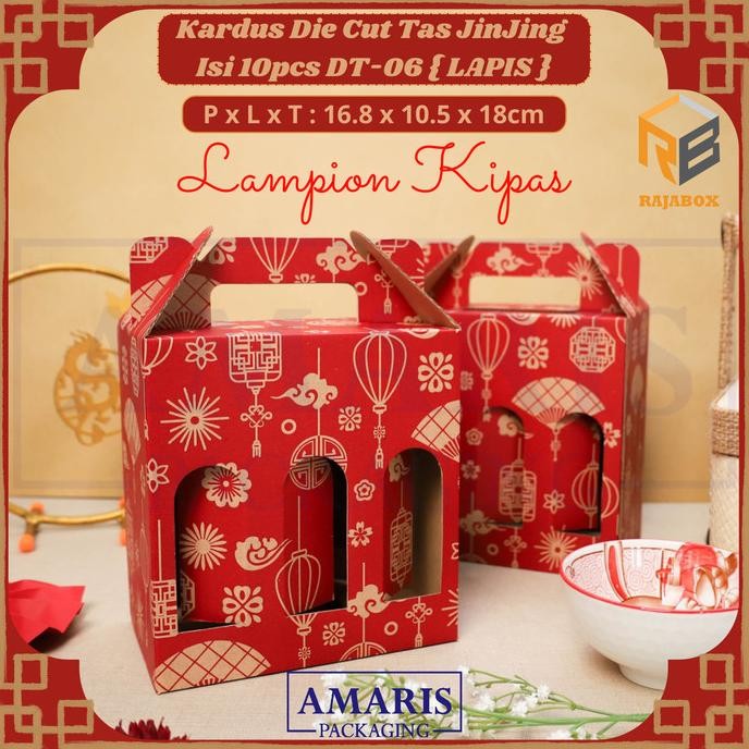 

ready Kardus Die Cut Tas Jinjing Botol 250ml x 6 Isi 10 Pcs DT-06