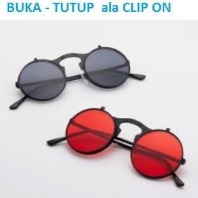 ready kacamata bening hitam - buka tutup - siang malam - bulat retro boboho