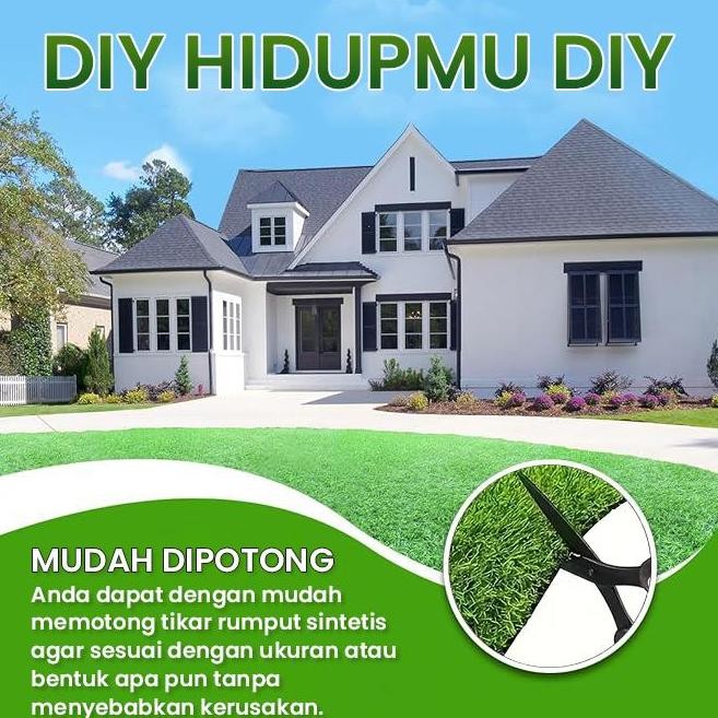 baru 1M*2M Rumput buatan Indoor outdoor 2M*3M - 30mm rumput plastik rumput buatan tidak berbahaya da