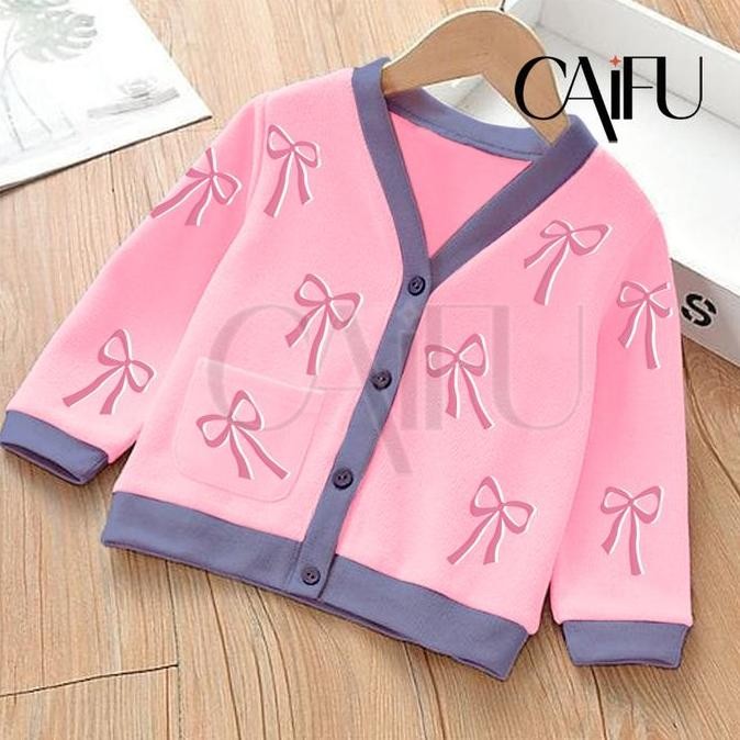 CARDIGAN PITA ANAK PEREMPUAN CARDI LENGAN PANJANG ATASAN ANAK Y2K USIA 3-12 TAHUN CANTIK FASHION