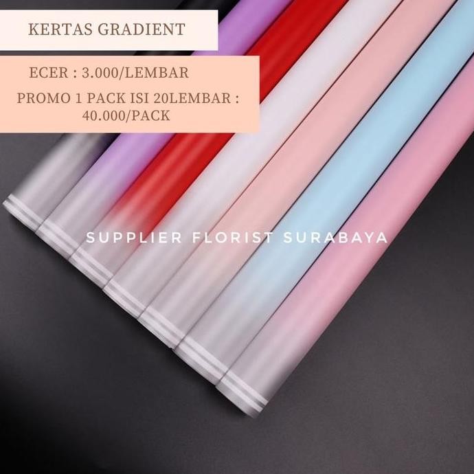 

[5 LEMBAR] KERTAS BUNGA CELLOPHANE GRADIENT GRADASI GRADIASI WRAP