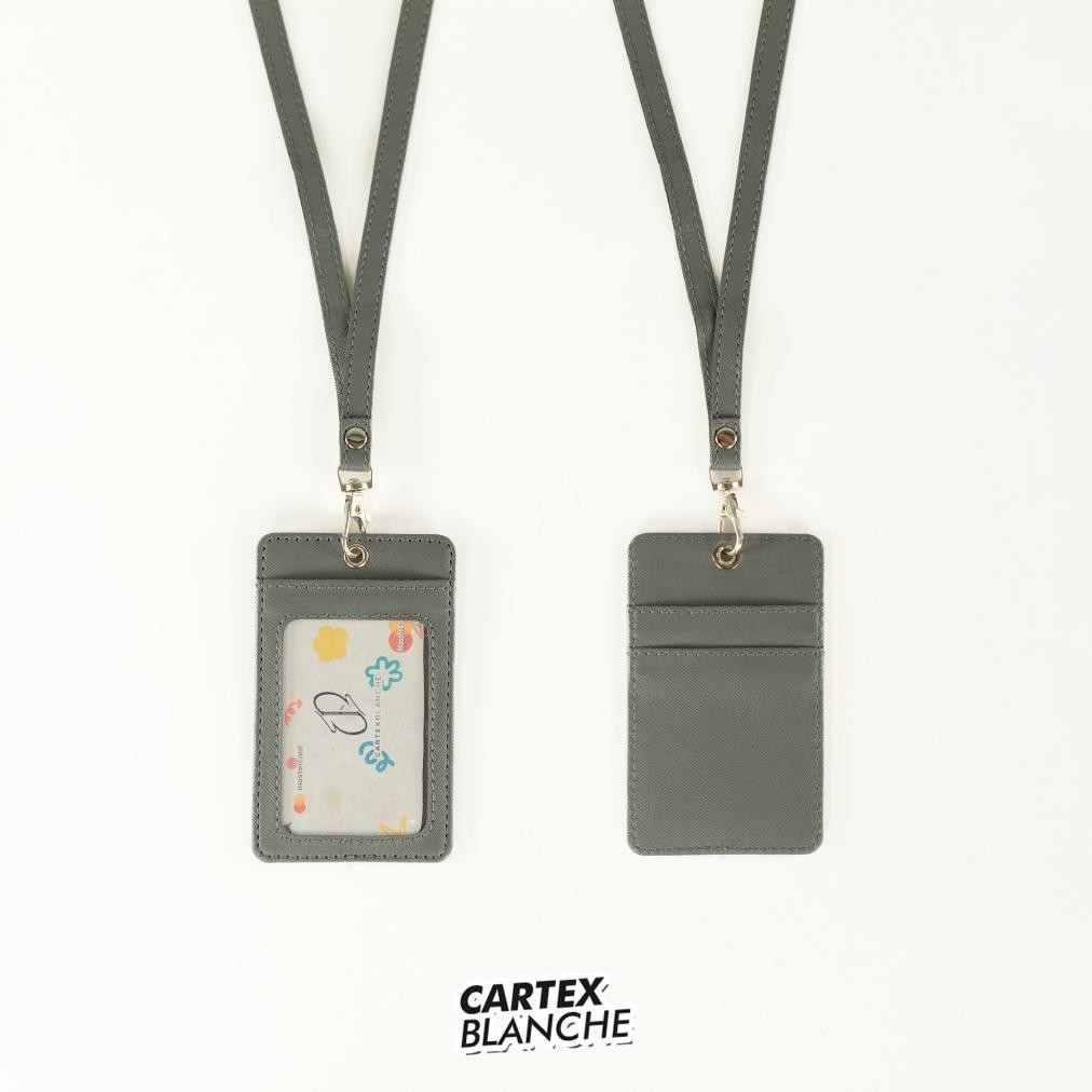 

Cartexblanche Lanyard Polos Card Holder Uni Name Tag Premium Pria & Wanita
