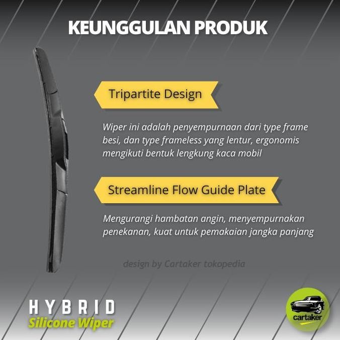 . Wiper Nissan Xtrail T30 T31 T32 Frameless Hybrid Silicon Karet Kaca