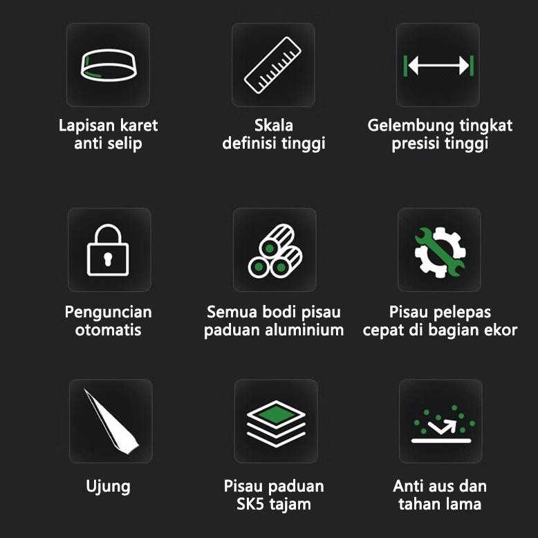 

ISKU Pisau utilitas multifungsi paduan aluminium Pisau cutter Cutter Knife Utility Knife Cutter Pisau Cutter Knife Auto Lock Cutter