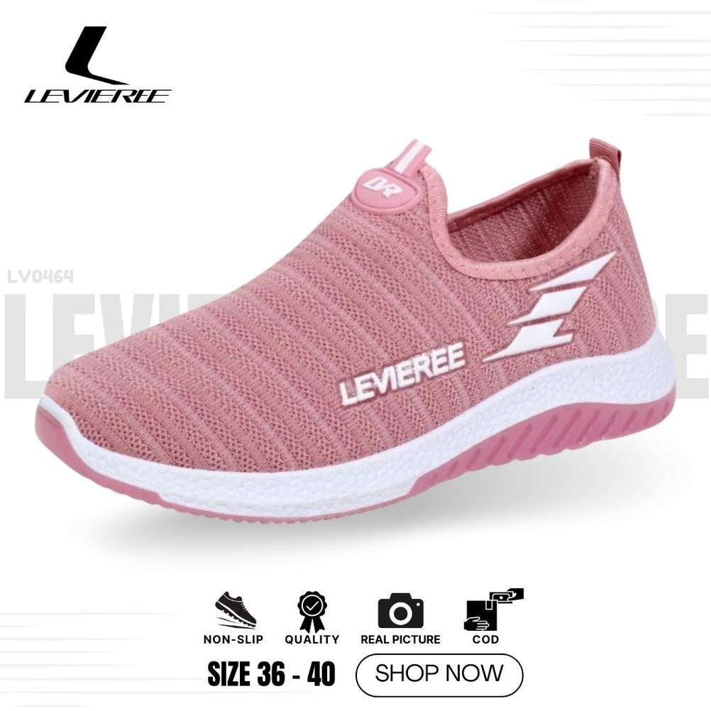 LVR Sepatu Sneakers Wanita Sepatu Tanpa Tali Polos LV0097
