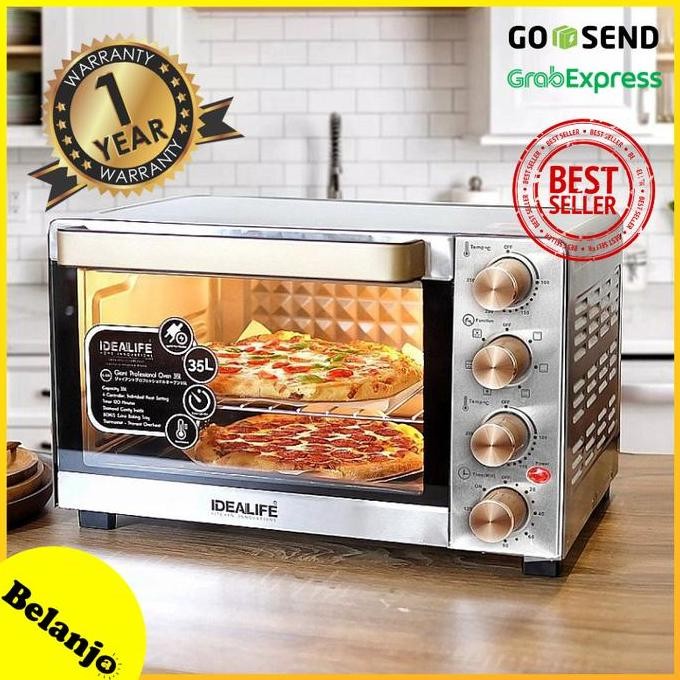 Oven Listrik Pemanggang Idealife Airfryer 35L Untuk Roti Kue
