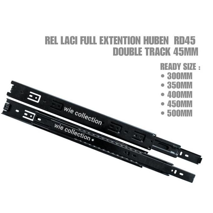 Terjangkau Rel Laci Hitam Rd45 Huben 500Mm / Rel Laci Double Track 50Cm