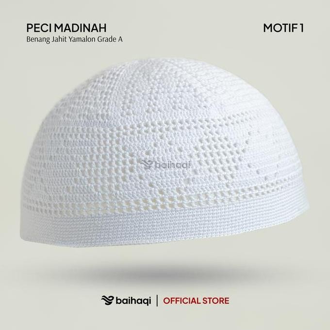 BAIHAQI - PECI MADINAH BAHAN BENANG JAHIT YAMALO HANDMADE | PECI HAJI PUTIH | PECIRAJUTDEWASA