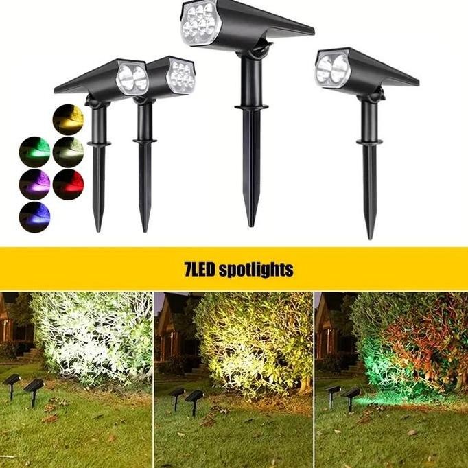 

Vixplorn Lampu Taman Tenaga Surya 7 LED/18 LED Warna Warni Solar Cell Panel Lampu Sorot Super Terang Hias Sorot Tenaga Surya Sensor Matahari