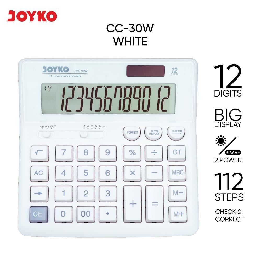 

READY STOK Calculator Kalkulator Joyko CC-30W 12 Digits Check Correct Siap kirim