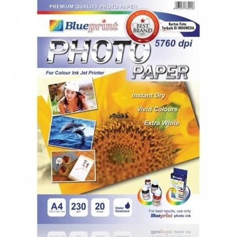 

Glossy Photo Paper A4 230Gsm Isi 20 Lembar Kertas Blueprint Terlaris