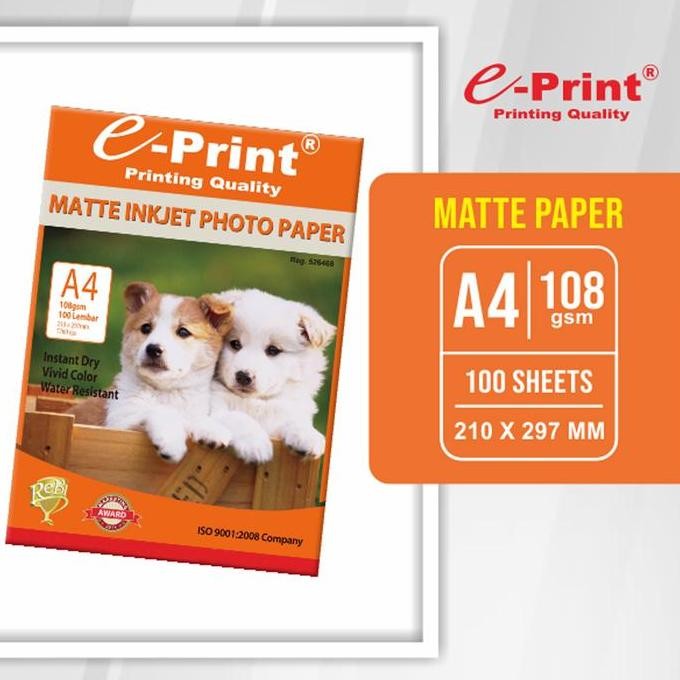 

E-Print Kertas Foto Matte Inkjet Paper 108Gsm Best Seller