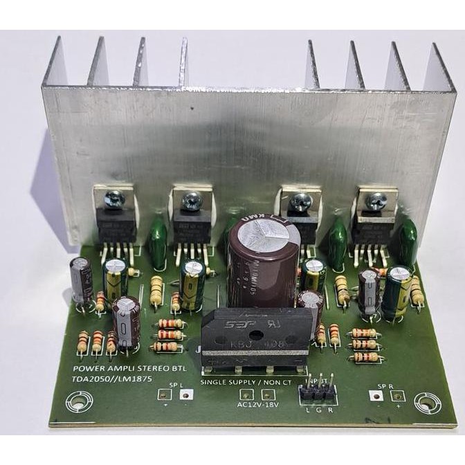 Kit Power Ampli Stereo Btl Tda2050 Single Supply/Non Ct New Stok