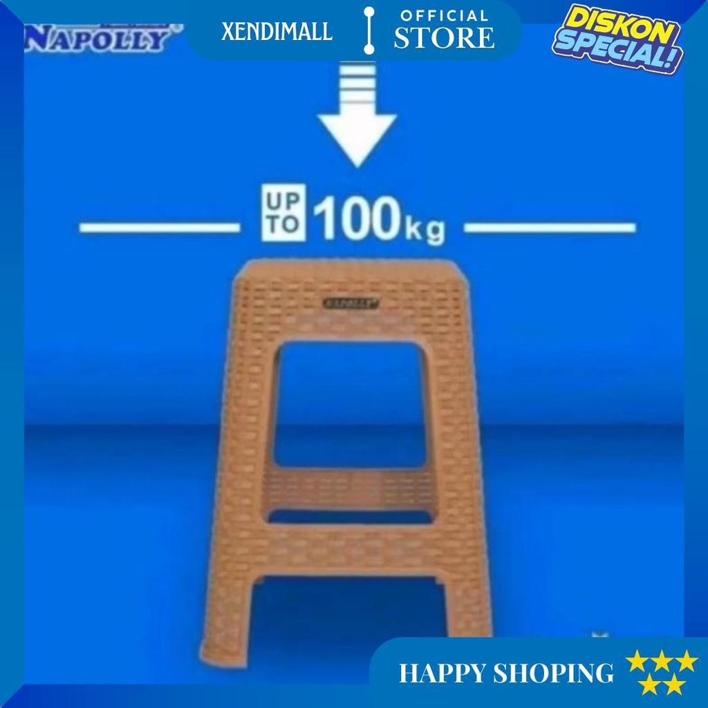 Kursi Baso Plastik Rotan Napolly Krs-3R3 Hitam Instant Only Cod