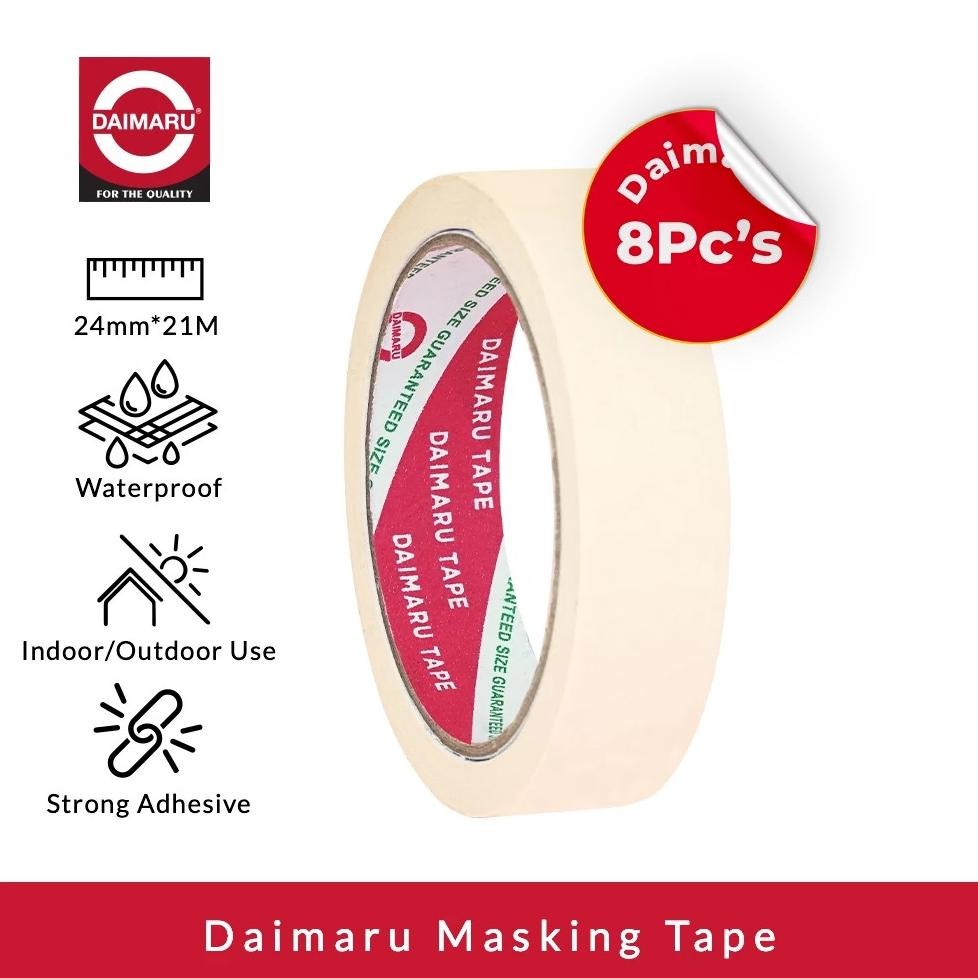 

TERMURAH Daimaru Masking Tape Lakban Kertas 1 Inch 24mm x 21m - 8 Pcs / Solasi Siap kirim