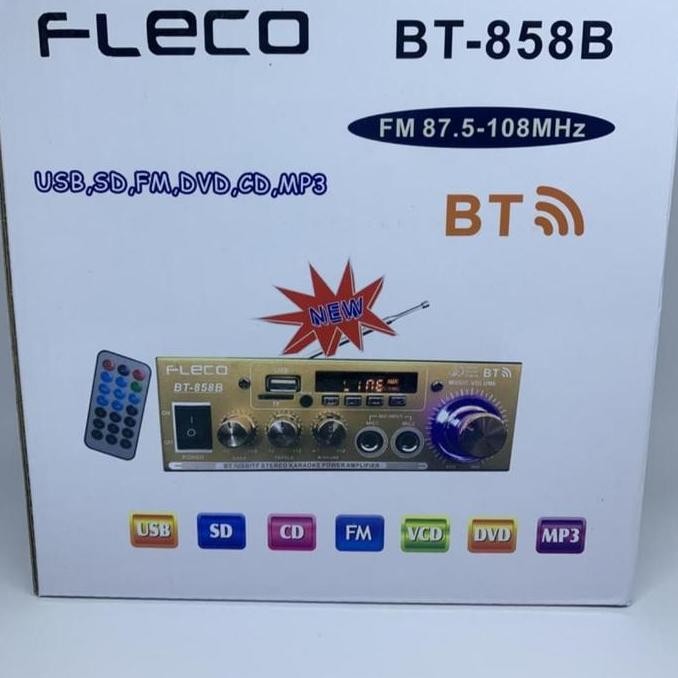 Power Amplifier Fleco Bt 858B/ Bluetooth Fleco F 858B Ac-Dc New Stok