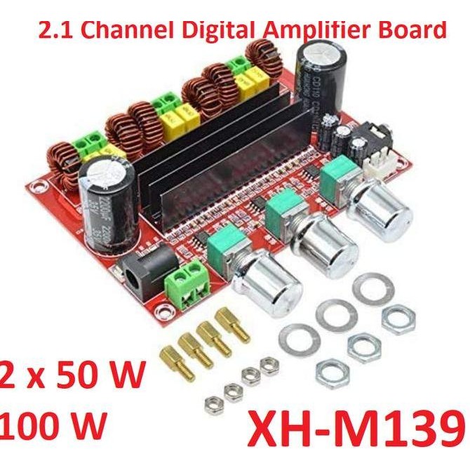 Modul Amplifier Board 2.1 Channel Tpa3116 Xh-M139 Xhm139 Tpa3116D2 Power Amplifier 2.1 Class-D 2X50W