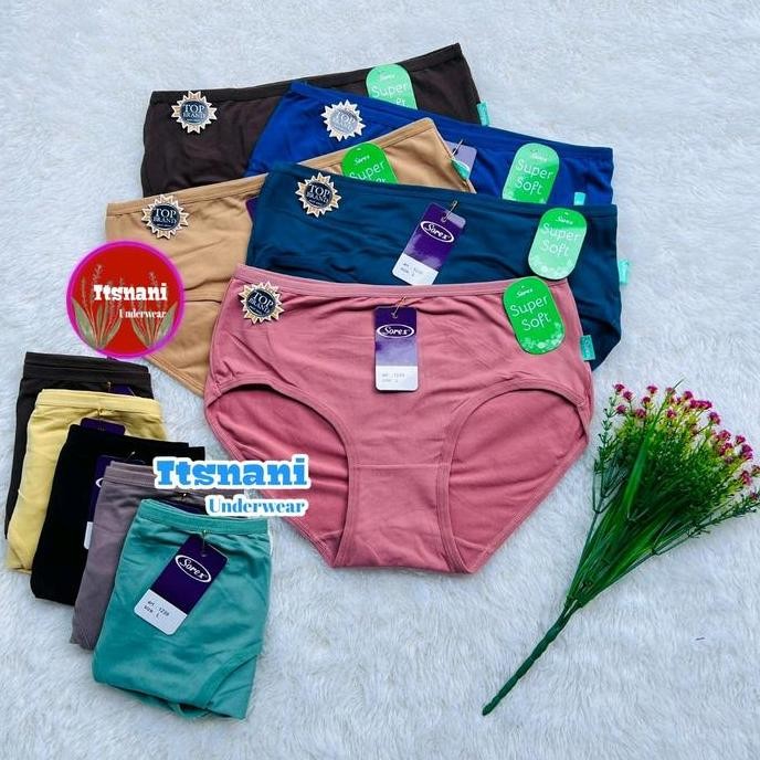 CD SOREX 1239 SUPER SOFT 3-6-12 PCS | CELANA DALAM WANITA SOREK MULTIWARNA BAHAN LEMBUT