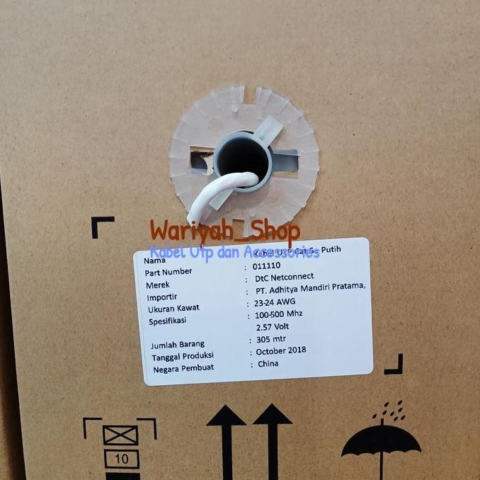 Dtc Cat.5E Kabel Utp Dtc Cat.5E/Kabel Lan Cat.5E Dtc Warna Putih New Stok
