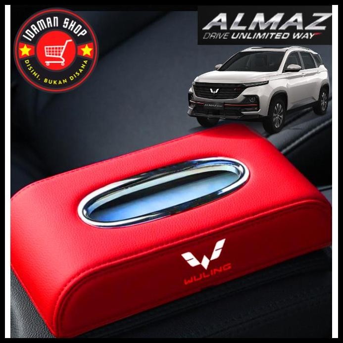 Terlaris TEMPAT TISIU MOBIL WULING ALMAZ BAHAN KULIT PREMIUM - KOTAK TISU MOBIL - CAR TISSUE BOX Bes