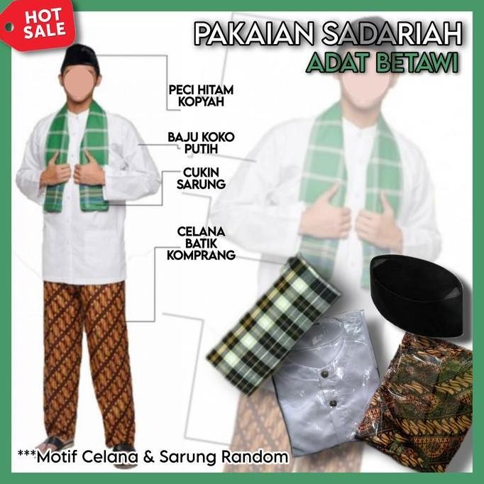 BAJU SADARIAH BETAWI BAJU SODARIAH BETAWI BAJU ADAT BETAWI PAKAIAN ABANG BETAWI BAJU SADARIAH BETAWI