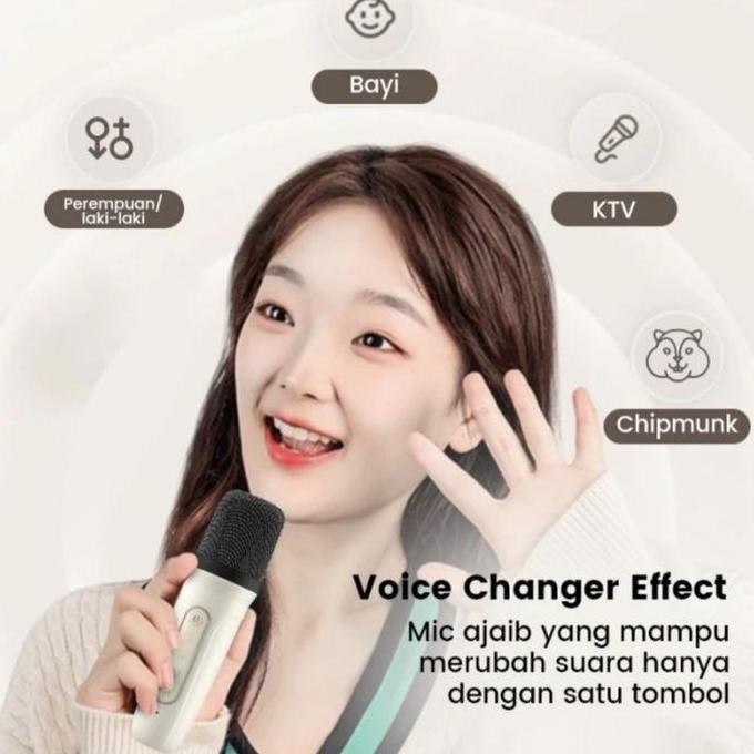 Acome A9 Speaker Bluetooth Mic Karaoke Wireless Portable Rgb New Stok