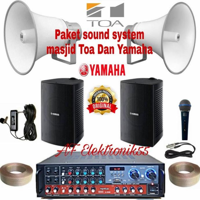 Paket Sound System Masjid 2 Speaker Indoor Yamaha+2Speaker Outdoor Toa New Stok