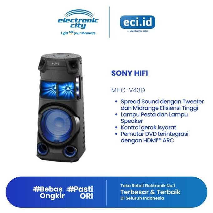 Sony Hifi Speaker Bluetooth - Mhc-V43D New Stok