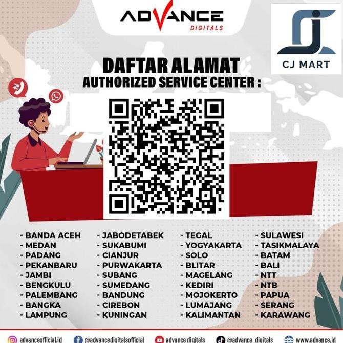 Advance Kv-8290 Speaker Aktif Bluetooth 8" Free 1 Mic Karoke Rgb Light New Stok