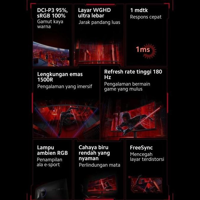 Premium Xiaomi Mi Monitor 34 Inch G34WQi WQHD Ultrawide 180Hz Curved Gaming Monitor