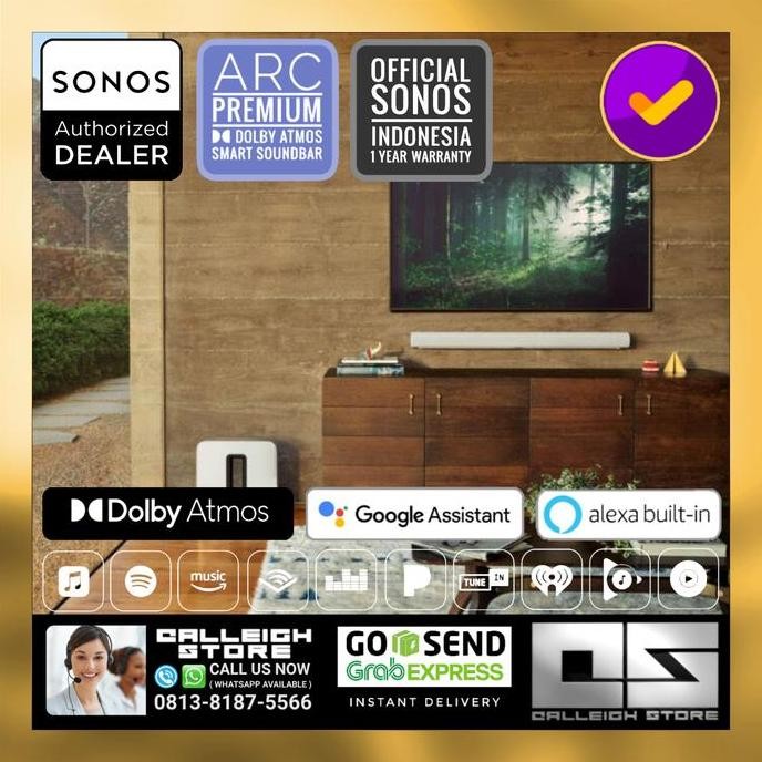 Sonos Arc White Dolby Atmos Smart Soundbar New Stok