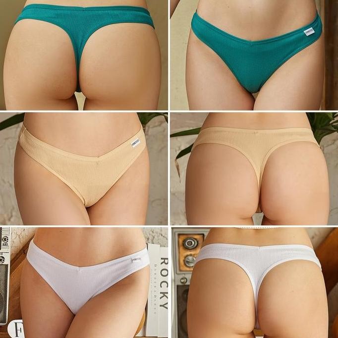 FINETOO FT72 SEXY CELANA DALAM WANITA HIGH WAIST THONG COTTON PANTY