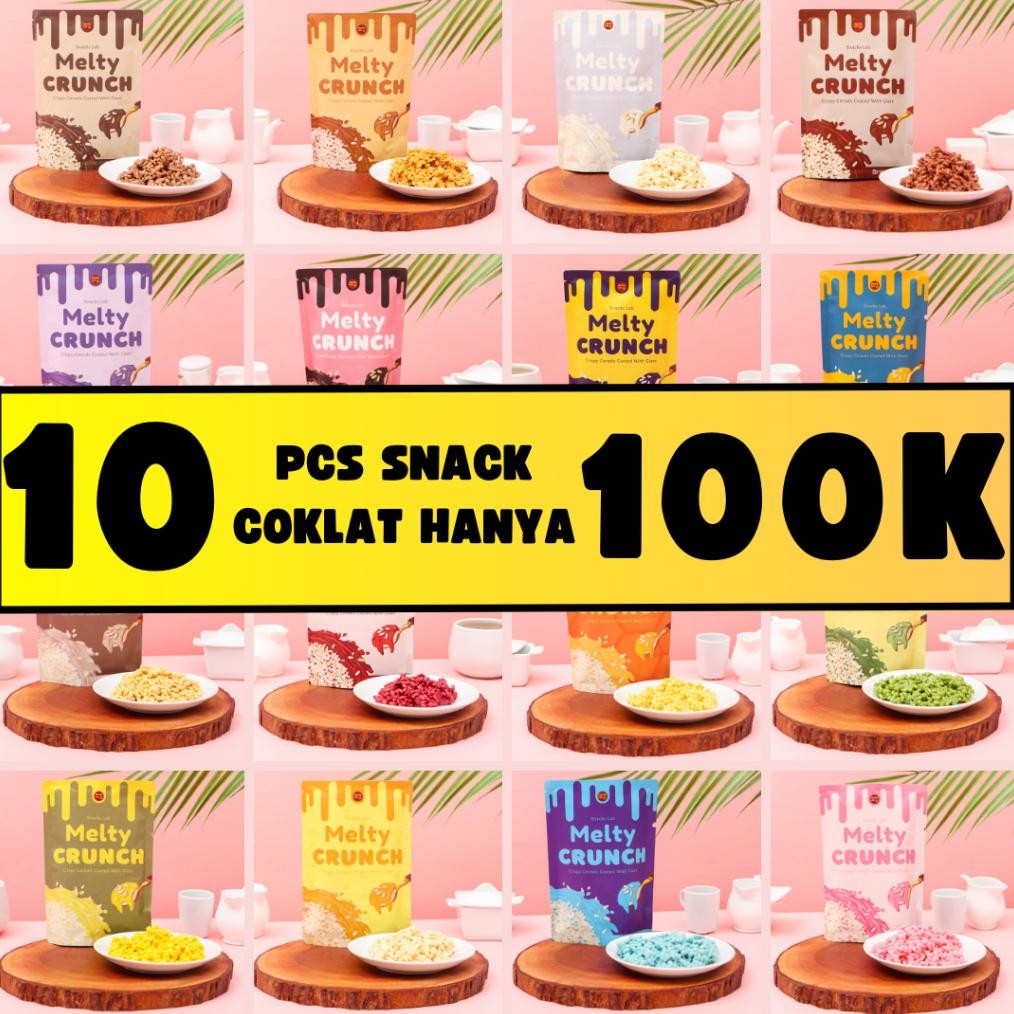 

Ready Paket Usaha Reseller Melty Crunch 10Pcs I Snack Cokelat Lumer Crunchy | Untung Besar Harga Terbaik