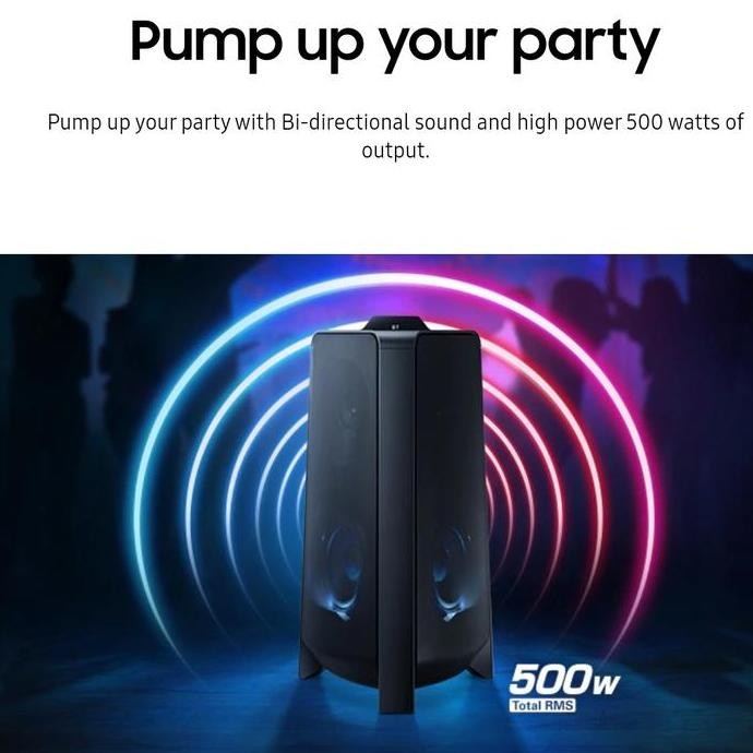 Samsung Giga Sound Tower Mx-T50 Speaker Party Karaoke Portable Mxt50 New Stok