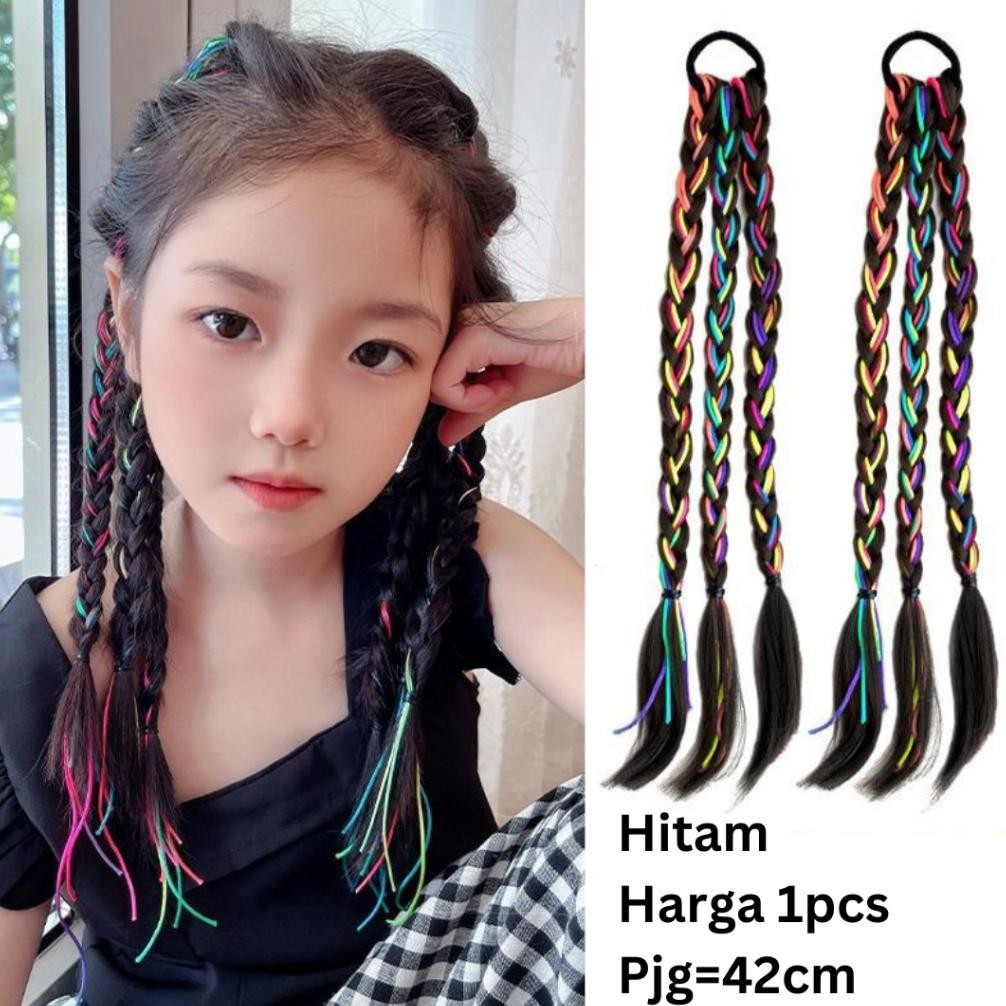 Extention Rambut Sintesis Kepang Wig Rambut Wanita Kepang Wig Kuncir Kuda Ganda Kepang Ekstensi Ramb