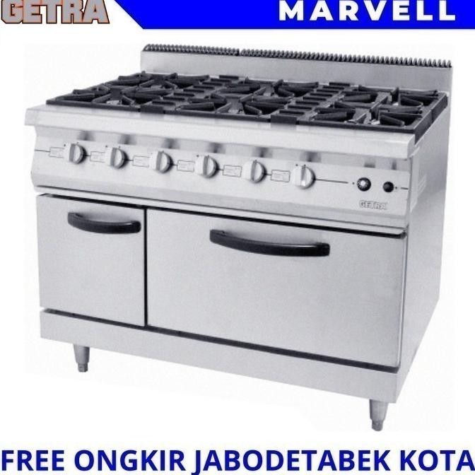 Kompor Gas Pemanggang Open Burner Getra Rbj-6 6 Tungku Gas Range+Oven