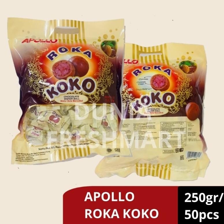 

PJ Apollo Roka Wafer Ball 50s( (300gr/250gr)Original/Susu/Pandan/Koko APOLLO COKLAT Sneck Jadul Biskuit Bola Wafer coklat HAMPERS LEBARAN (EXP MARET 2026)