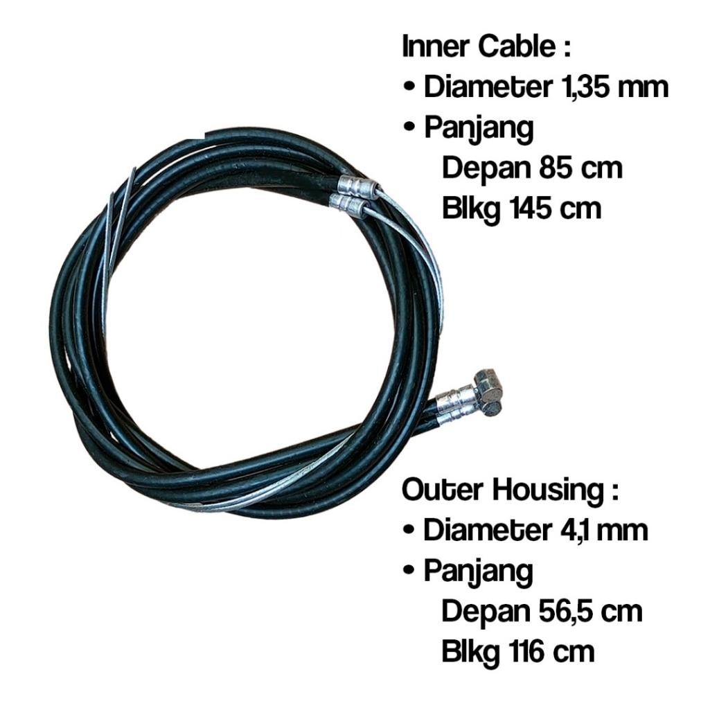 Cod Rem V-Brake Sepeda Komplit 20 Bmx 24 26 Mtb 1 Set Rem Depan Belakang Kabel Ta-70