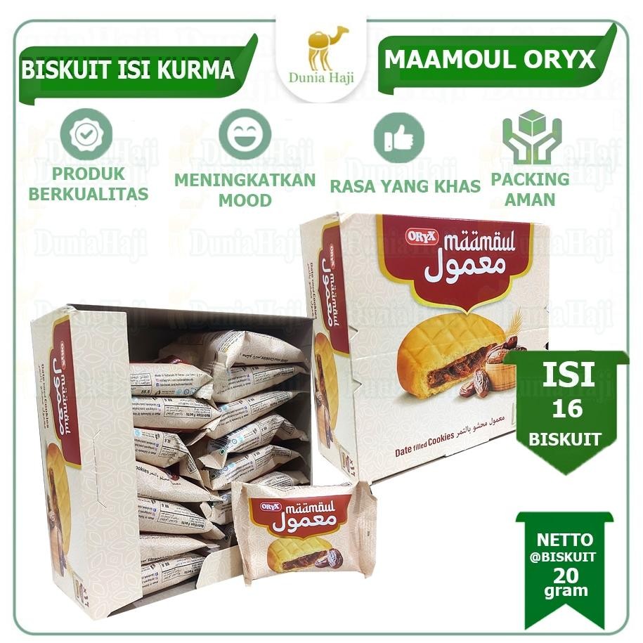 

PJ Biskuit Maamoul Mammoul Mamoul Oryx Biskuit Kurma Biskuit Arab Paling Murah /Pack Isi 16Pcs