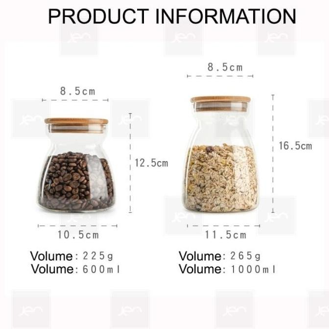 (Expert) Toples Kaca Makanan Storaged Jar Display Food 600ml