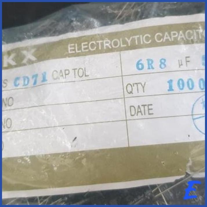 | BHG | ELCO CAPACITOR 6.8UF 50V NON POLAR NP KX - HARGA PER 5 PCS